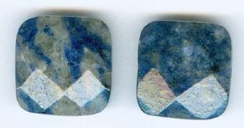 2 16mm Sodalite Faceted Flat Square Beads