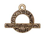 1 16mm TierraCast Antique Gold Round Spiral Toggle