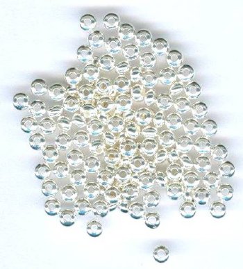 144 2x3mm Bright Silver Metal Rondelle Beads