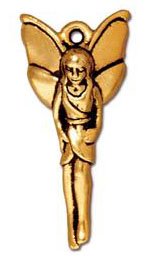 1 25x12mm TierraCast Antique Gold Woodland Fairy Pendant
