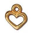 1 10mm TierraCast Gold Open Heart Pendant