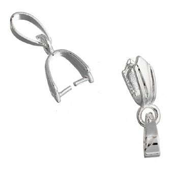5 10mm Fancy Flared Silver Plated Bails