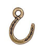 1 17.5mm TierraCast Antique Gold Horseshoe Pendant