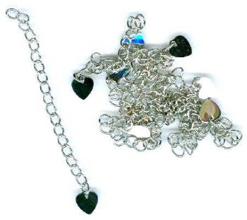 10 2 Inch Bright Silver Necklace Chain Extenders With Heart