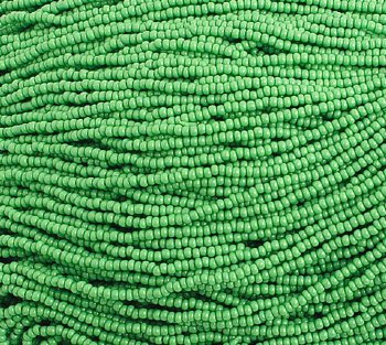 1 Hank of 10/0 Opaque Medium Green Seed Beads