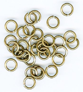 25 8mm Tierra Cast Antique Brass Jump Rings