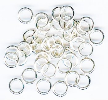 25 8mm Tierra Cast Bright Silver Jump Rings
