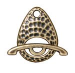 1 22x16mm TierraCast Hammered Brass Oxide Ellipse Toggle