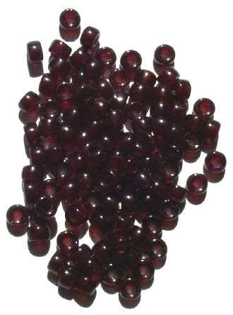 100 4x6mm Transparent Garnet Glass Crow Beads