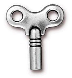 1 22mm TierraCast Antique Silver Winding Key Pendant