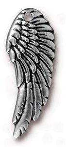 1 27mm TierraCast Antique Silver Wing Pendant