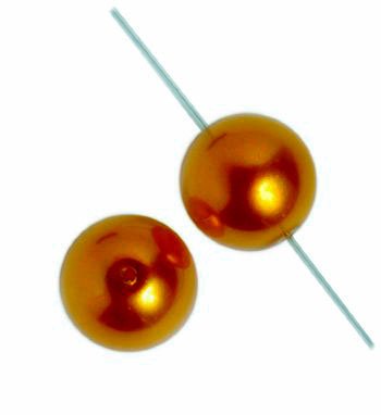 20 12mm Copper Glass Pearl Beads