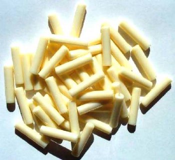 50 25x6mm Opaque Ivory Acrylic Tube Beads