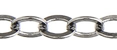 1 Meter of 5.4x5mm Flat Oval Rhodium Plated Chain