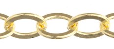 1 Meter of  5.4x5mm Flat Oval Gold Plated Chain