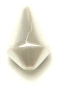 30 Inch Strand of 11x7mm Japanese Acrylic White Pearl Conical Drop Beads