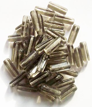 50 5x15mm Transparent Black Diamond Glass Rectangle Beads