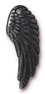 1 27mm TierraCast Black Oxide Wing Pendant