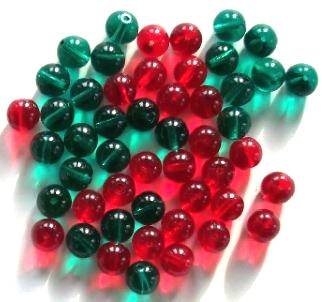 25 8mm Round Transparent Christmas Mix