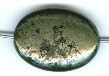 1 25x18x7mm Flat Oval Pyrite