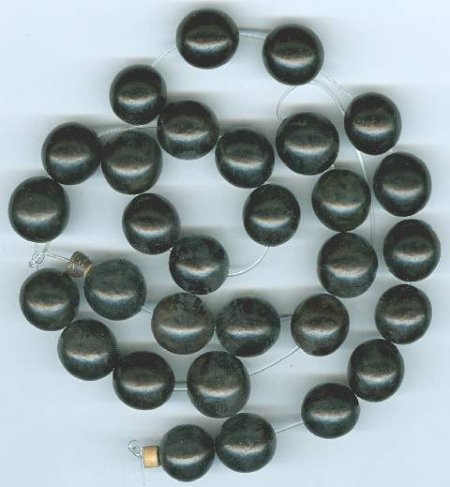 16 inch strand of 11mm Round Dark Brown Buri Beads
