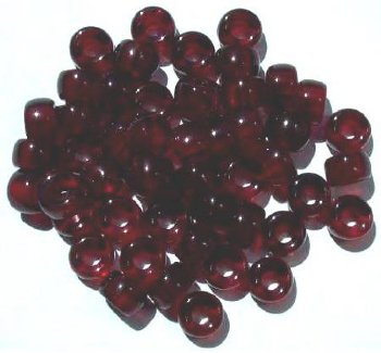 50 6x9mm Transparent Garnet Glass Crow Beads