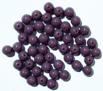 25 8mm Round Opaque Mauve Glass Beads