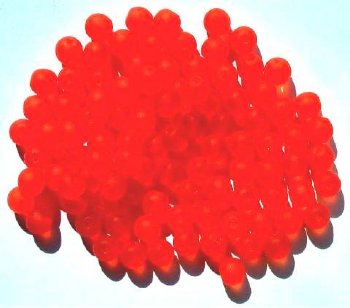 50 6mm Round Matte Orange Glass Beads