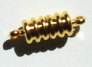 1 18mm Gold Plated Magnetic Ridged Tube Clasp