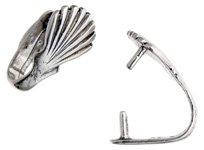 SS6028 1 13mm Sterling Silver Shell Pinch Bail