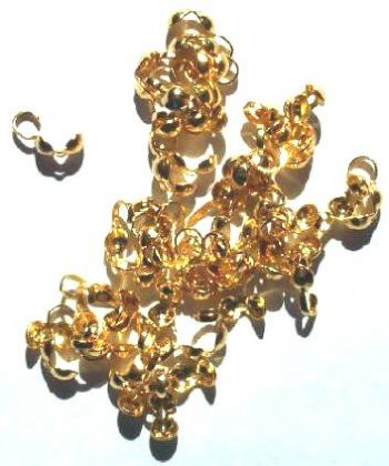 50 Gold Tone Clamshell Hook Bead Tips