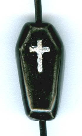 1 14x8mm Ceramic Coffin Bead