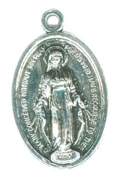 1, 25x16mm Antique Silver Mary Pray for Our Sin Medal
