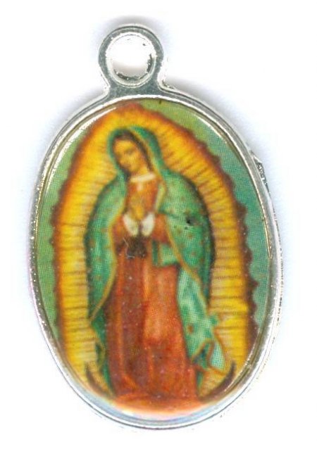 1, 25x15mm Antique Silver Mary Resin Pendant