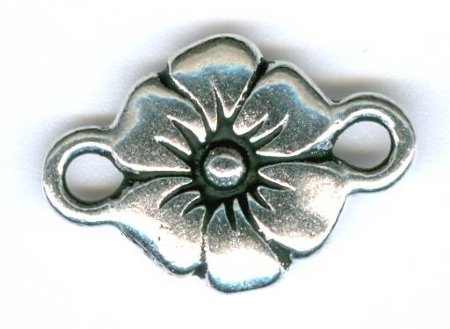 1 11.5mm 2- Loop TierraCast Antique Silver Flower Link