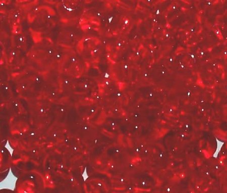 20 Gram Vial of 2/0 Transparent Red Seed Beads