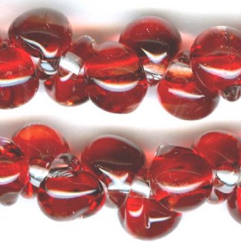 10 7mm Dark Flames Unicorne Mini Teardrop Beads (22338)