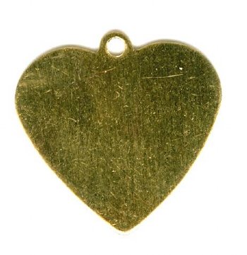 1, 16x16mm Brass Heart Stamping Blank Pendant