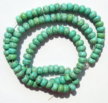 16 inch strand of 5x6mm Turquonite Rondelles
