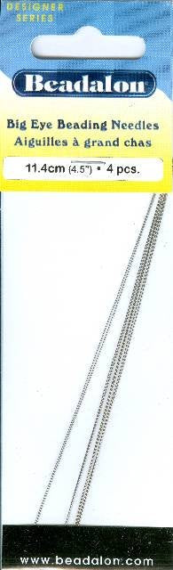 Beadalon Big Eye 4.5 Inch Beading Needles - Pack of 4
