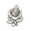 1, 19x12mm Antique Silver Rose Rosary Connector