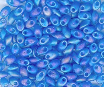 LM0150FR - 10 Grams Matte Transparent Sapphire Iris 4x7mm Long Miyuki Magatama Drop Beads