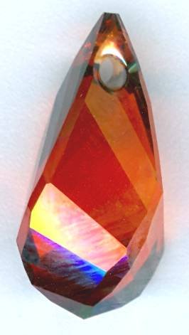 1 18mm Swarovski Red Magma Helix Pendant