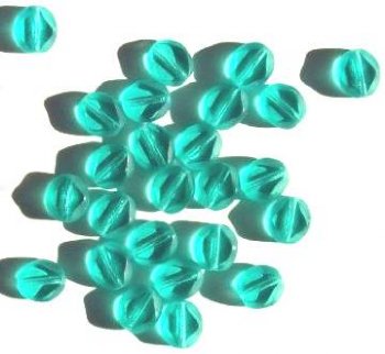 25 9mm Diamond-Shaped Window Beads Transparent Turquoise