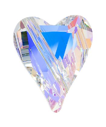 1 12mm Crystal AB Swarovski Wild Heart Bead