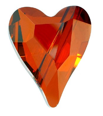 1 12mm Red Magma Swarovski Wild Heart Bead