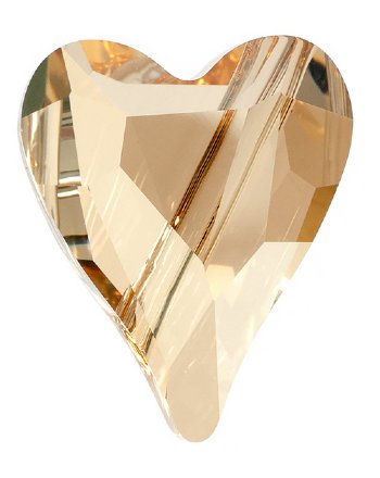 1 12mm Crystal Golden Shadow Swarovski Wild Heart Bead