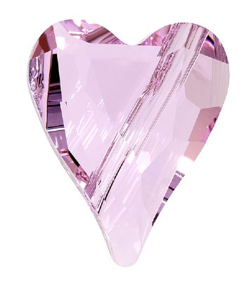 1 12mm Rosaline Swarovski Wild Heart Bead