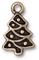 1 20x12mm TierraCast Brass Oxide Christmas Tree