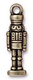 1 27x8mm TierraCast Brass Oxide Nutcracker Pendant